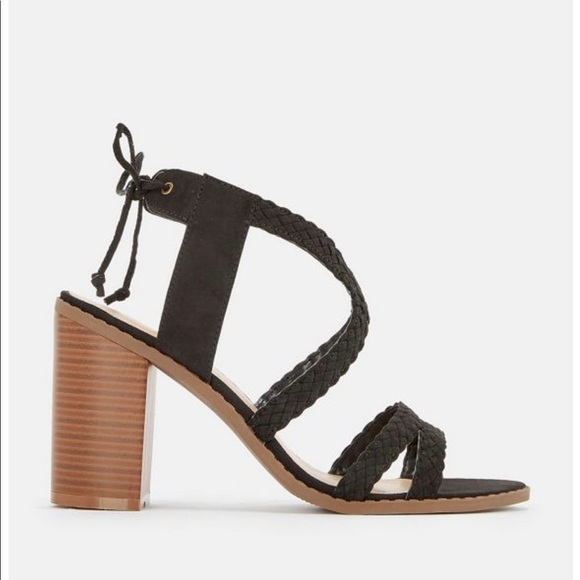 Justfab Braided Heeled Sandal black size 7.5 - Picture 3 of 6